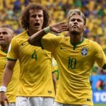Neymar celebra un gol con Brasil