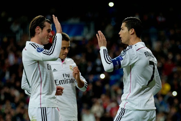 Gareth Bale y Cristiano Ronaldo celebran un gol